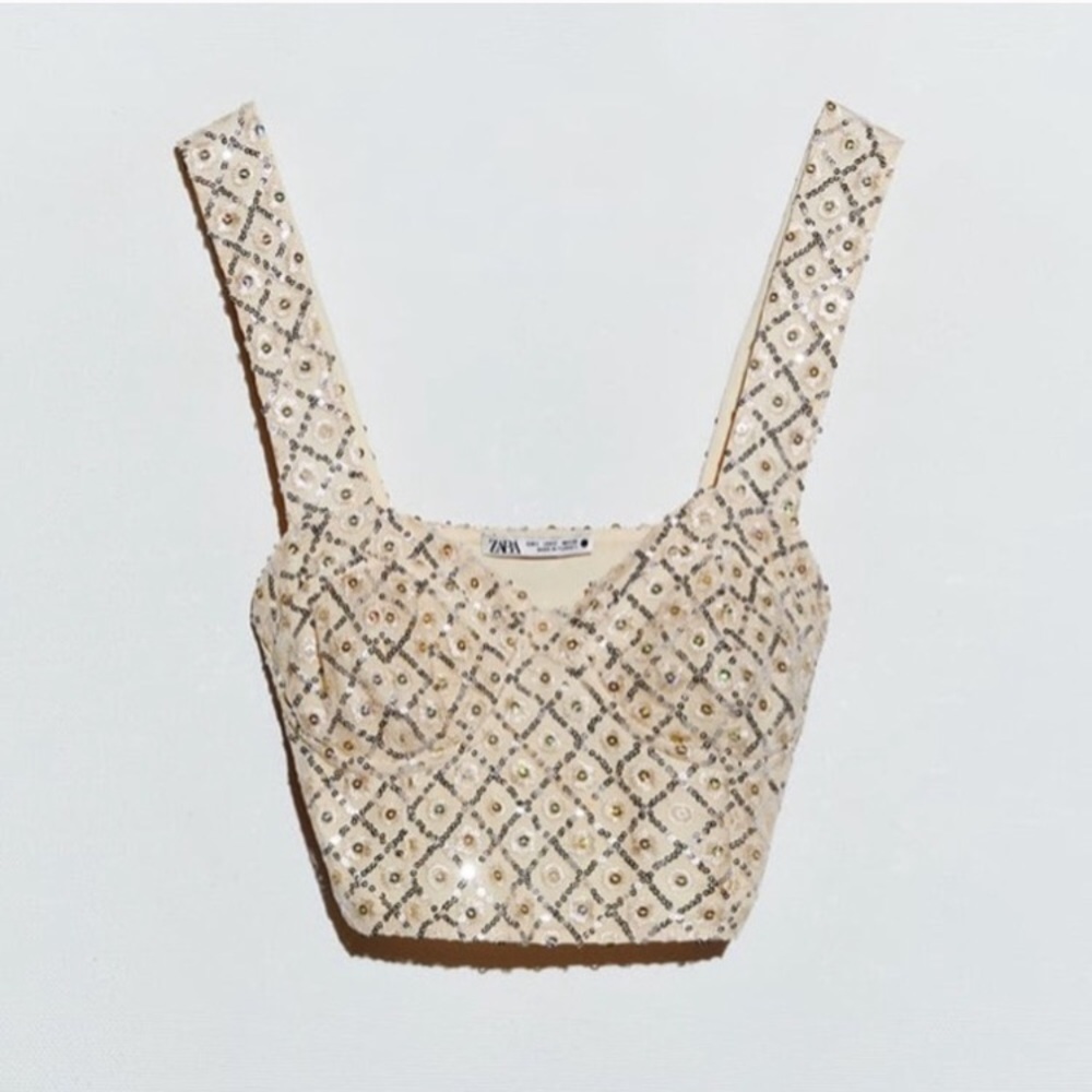 Zara Sequin Bustier Top
